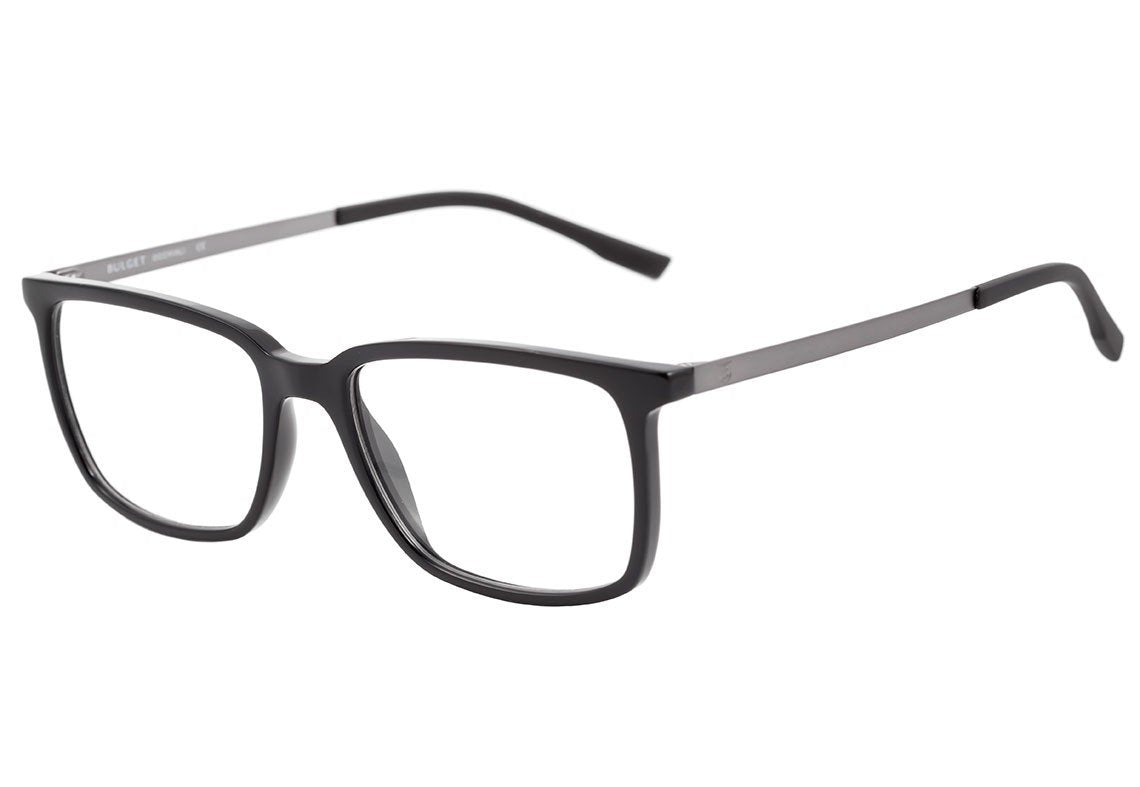 Óculos de Grau Bulget Bg 4045 A01S Preto Brilho E Cinza Fosco - 55 mm