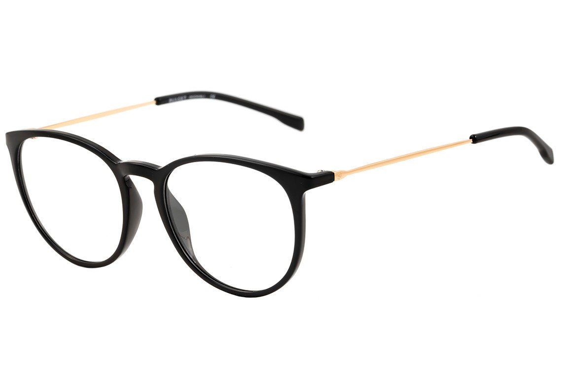 Óculos de Grau Bulget Bg 4052 A02 Preto E Dourado Brilho - 51 mm