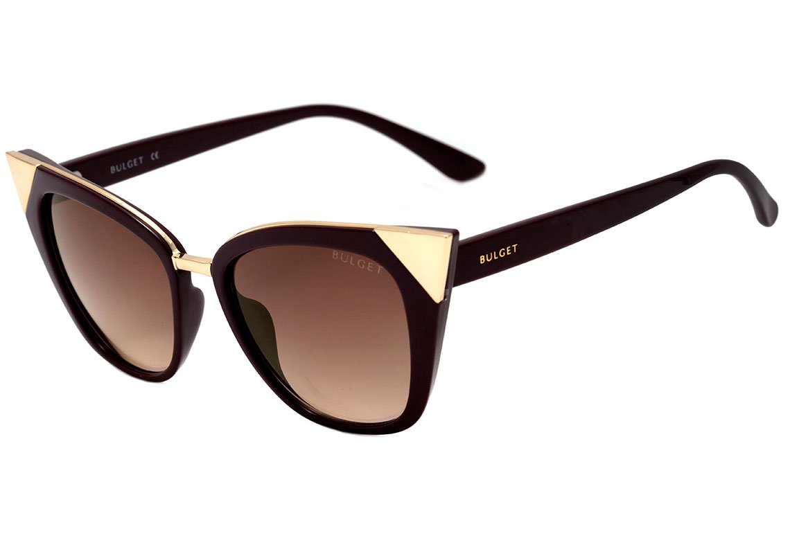 Óculos de Sol Bulget Bg 5124 D01 Marrom E Dourado Brilho/ Marrom Degradê Lente 5,2 Cm