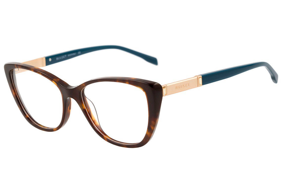 Óculos de Grau Bulget Bg 6196 G21 Marrom Mesclado E Verde Brilho - Lente 5,4 Cm