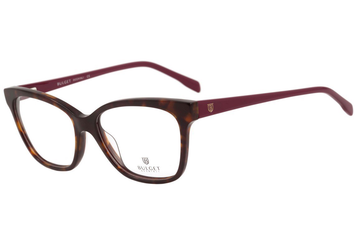 Óculos de Grau Bulget Bg 6198 G21 Marrom Mesclado E Vinho Brilho - 54 mm