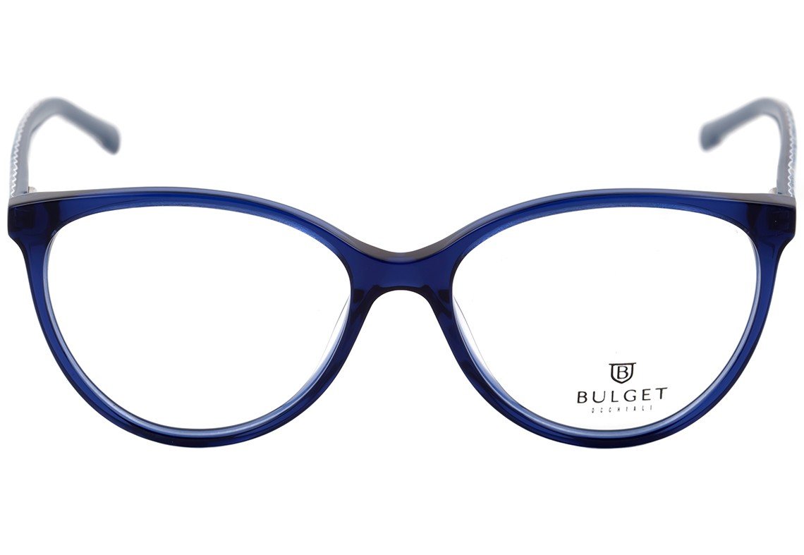 Óculos de Grau Bulget Bg 6204 T01 Azul Translúcido E Azul Estampado Brilho - Lente 5,4 Cm