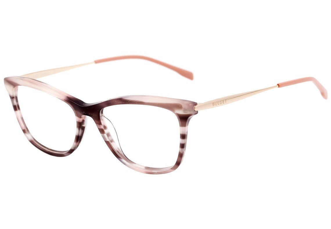 Óculos de Grau Bulget Bg 6210 E01 Marrom Mesclado E Dourado Brilho - 53 mm