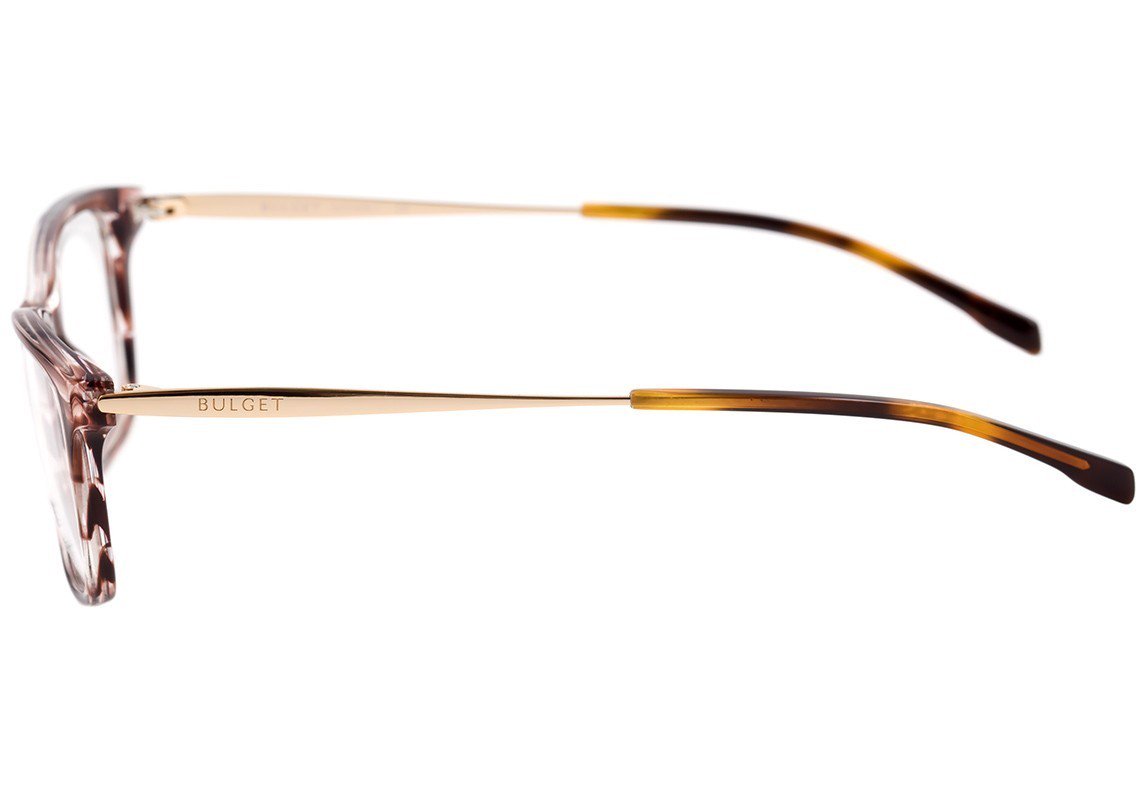 Óculos de Grau Bulget Bg 6220 E03 Marrom Mesclado E Dourado Brilho - Lente 5,3 Cm
