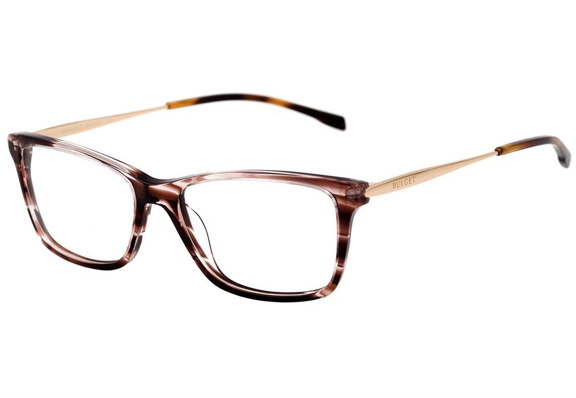 Óculos de Grau Bulget Bg 6220 E03 Marrom Mesclado E Dourado Brilho - Lente 5,3 Cm