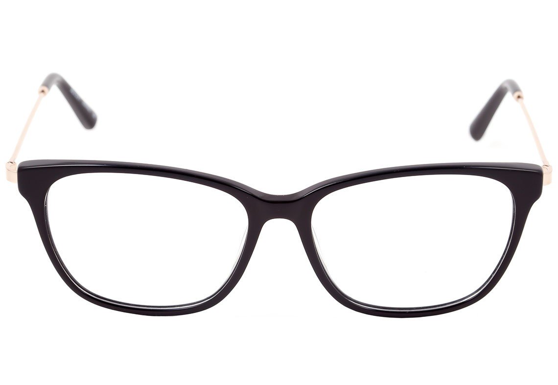 Óculos de Grau Bulget Bg 7003 A01 Preto E Dourado Brilho - Lente 5,3 Cm