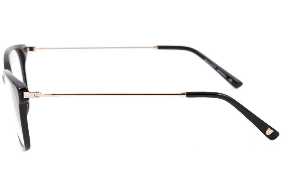 Óculos de Grau Bulget Bg 7003 A01 Preto E Dourado Brilho - Lente 5,3 Cm