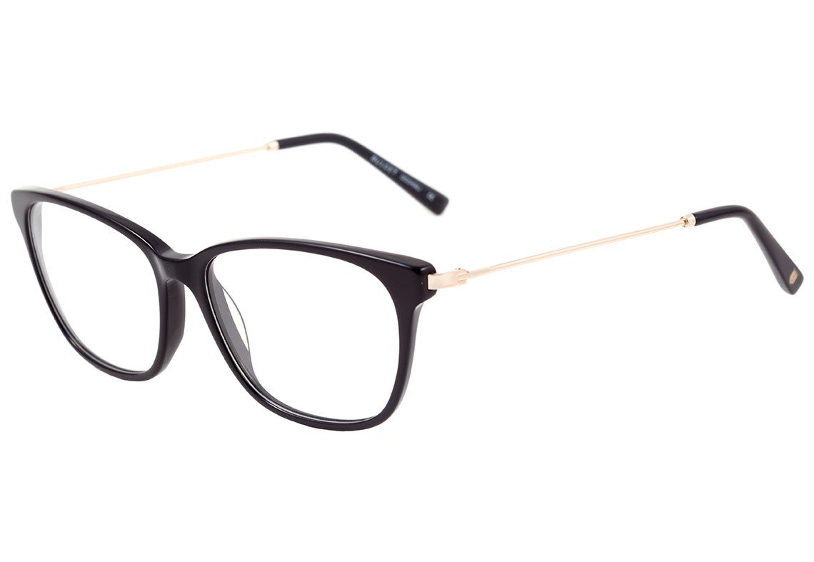 Óculos de Grau Bulget Bg 7003 A01 Preto E Dourado Brilho - Lente 5,3 Cm