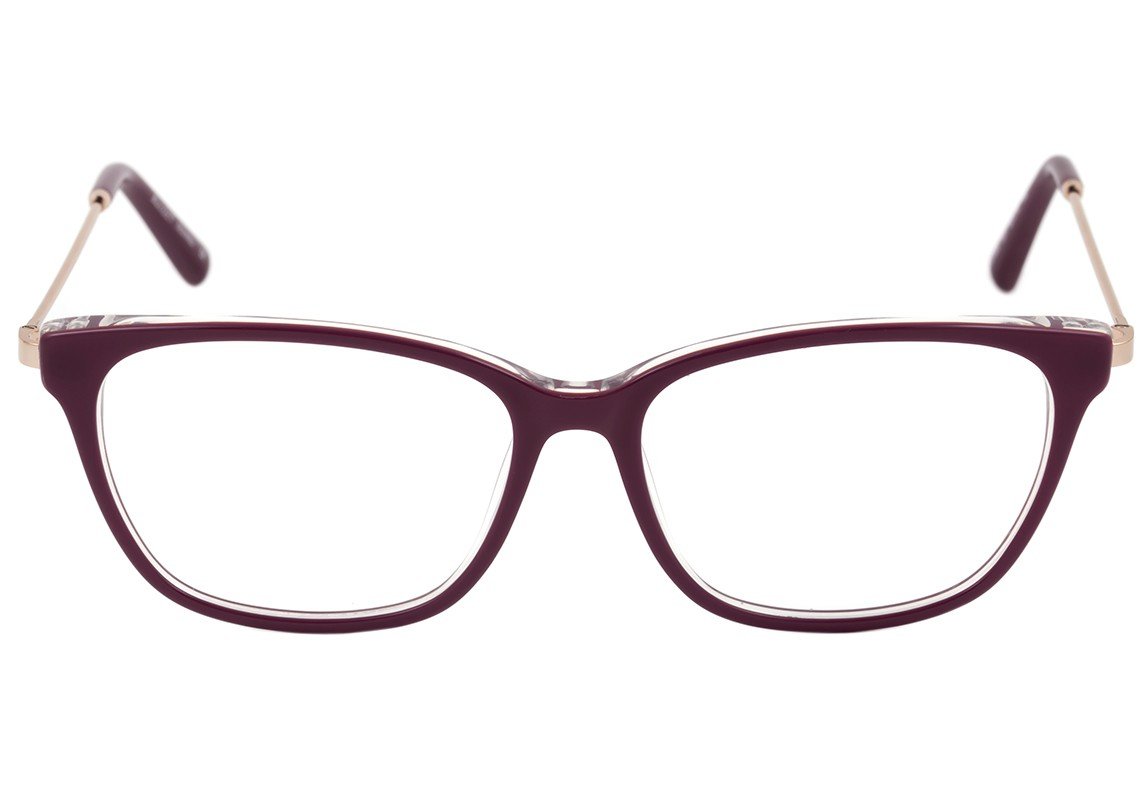 Óculos de Grau Bulget Bg 7003 T01 Vinho E Dourado Brilho - 53 mm