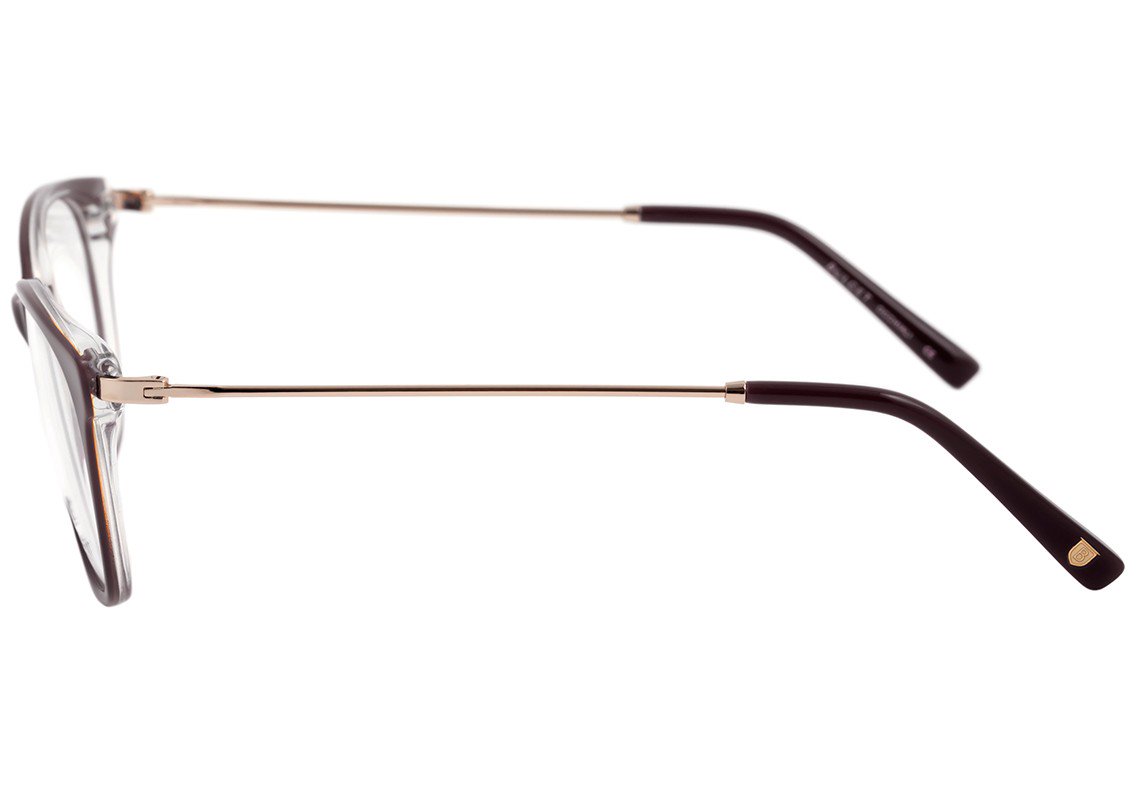 Óculos de Grau Bulget Bg 7003 T01 Vinho E Dourado Brilho - 53 mm