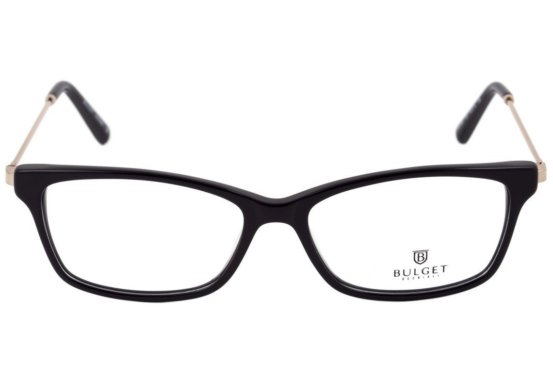 Óculos de Grau Bulget Bg 7004 A01 Preto E Dourado Brilho - 52 mm