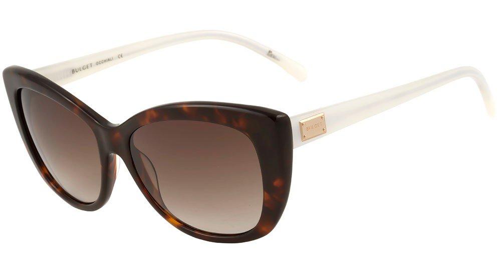 Óculos de Sol Bulget Bg 9072 G21 Marrom Mesclado E Branco/ Marrom Degradê - Lente 5,4 Cm