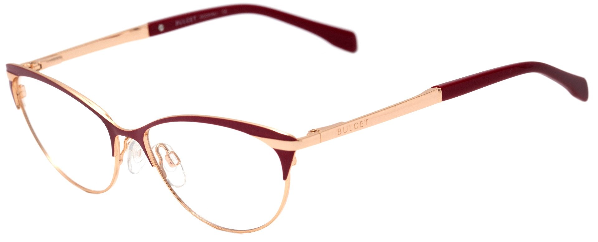 Óculos de Grau Bulget Bg 1570 08A Bege Fosco E Dourado Brilho Lente 5,4 Cm