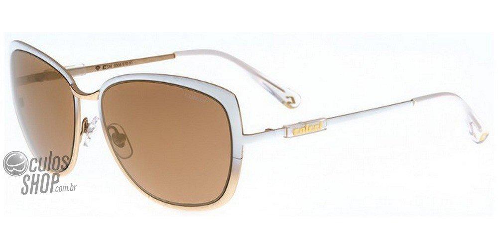 Óculos de Sol Colcci 5008 Branco E Dourado/ Marrom Espelhado