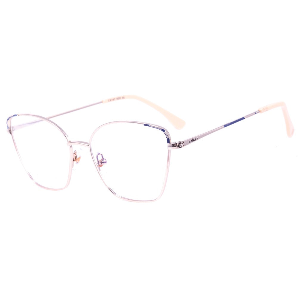 Colcci 6167 Dourado e Azul Brilho - Lente 5,6 cm - Grau