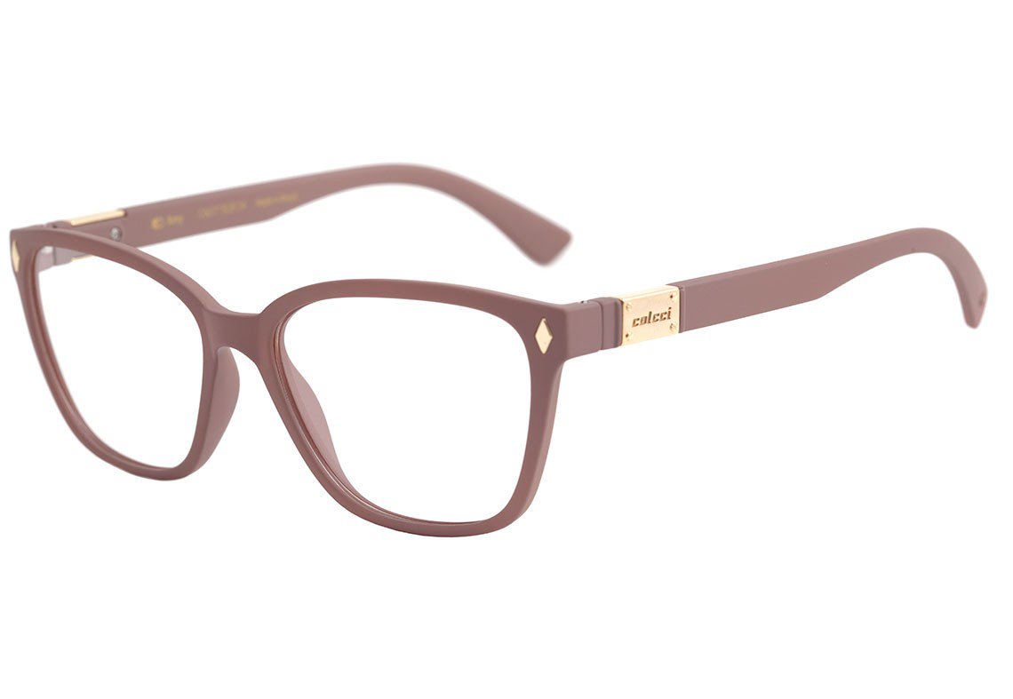 Óculos de Grau Colcci Amy Nude Fosco e Dourado - 54 mm