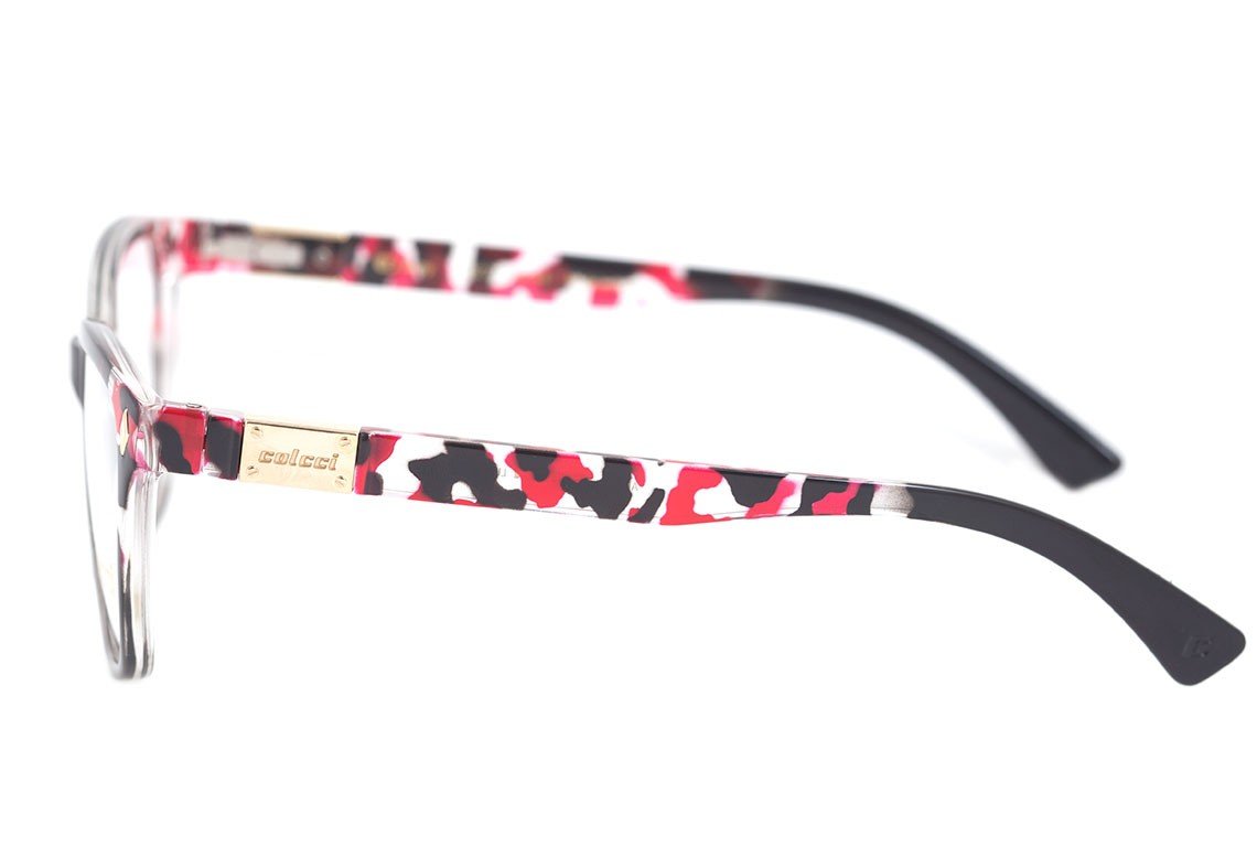Óculos de Grau Colcci Amy Preto e Vermelho Brilho - 54 mm