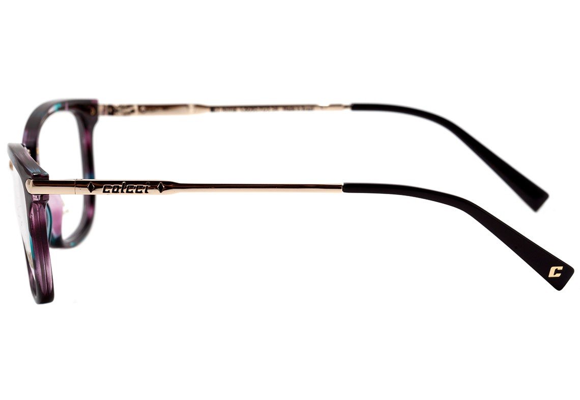 Óculos de Grau Colcci Anna Roxo E Azul Mesclado E Dourado Brilho - 54 mm
