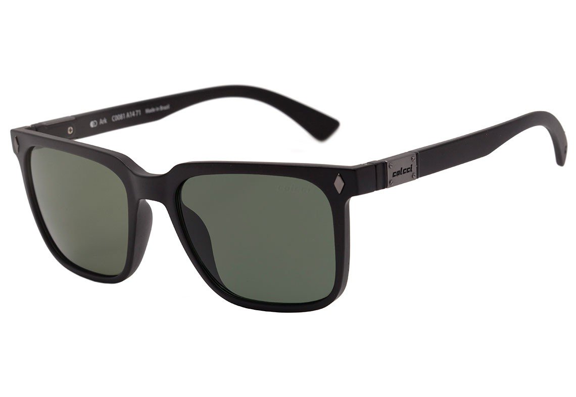 Óculos de Sol Colcci Ark Preto Fosco/ Verde - 71 mm