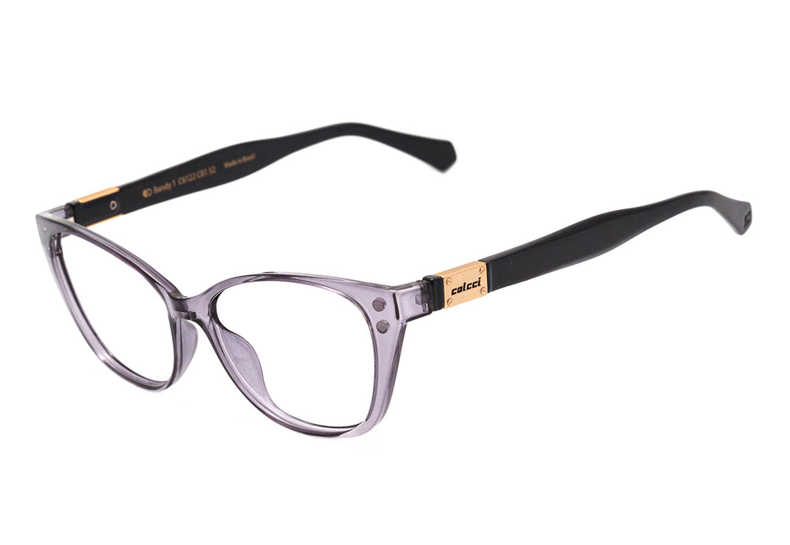 Colcci Bandy 1 Clip On Lilás Translúcido e Azul Brilho / Lilás Espelhado Polarizado - Lente 5,2 cm