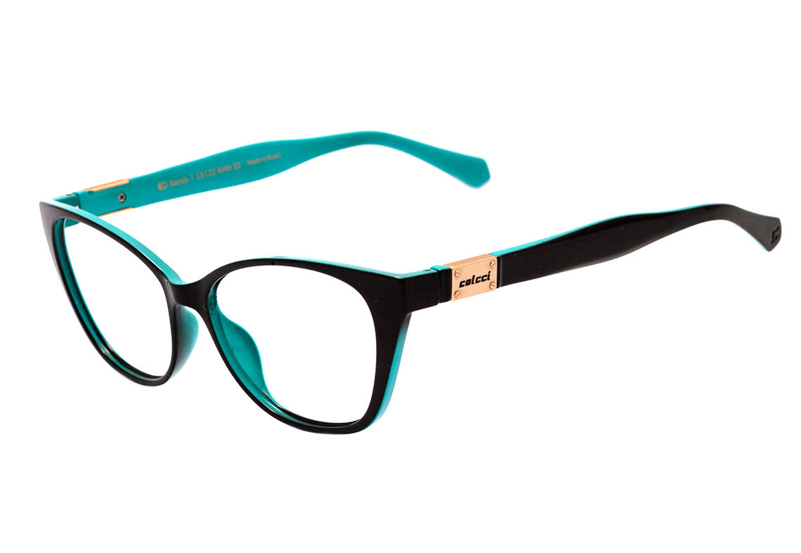 Colcci Bandy 2 Clip On Preto e Azul Brilho / Preto Polarizado - Lente 5,2 cm - Grau