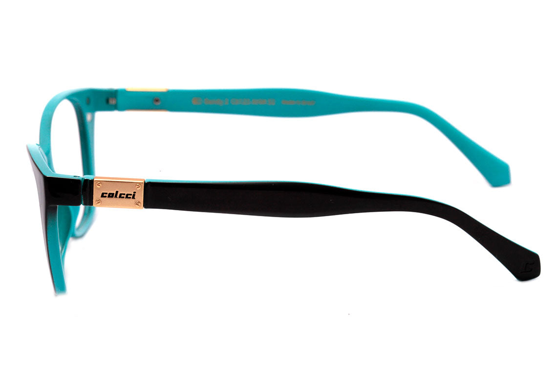 Colcci Bandy 2 Clip On Preto e Azul Brilho / Preto Polarizado - Lente 5,2 cm - Grau