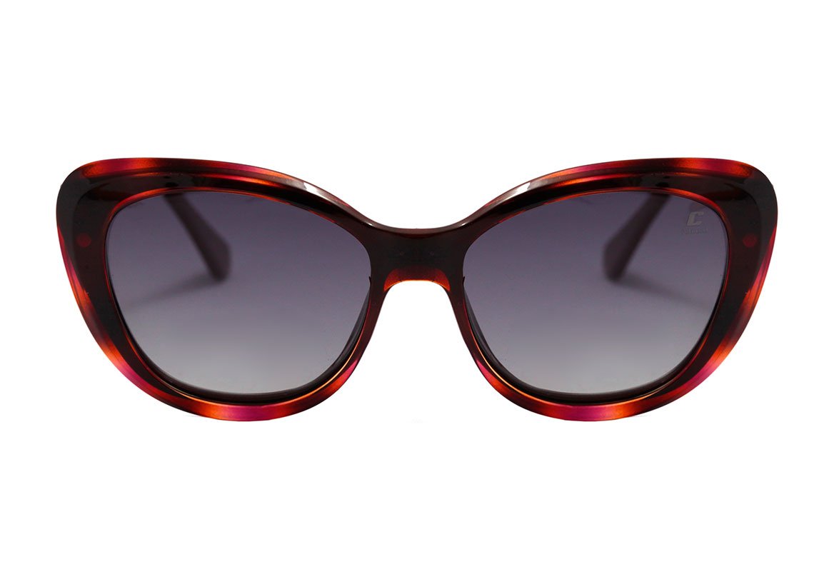 Colcci Bandy 2 Clip On Vinho Brilho / Marrom Mesclado / Cinza Degradê - Grau - 52 mm