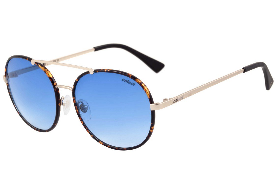 Óculos de Sol Colcci C0023 Marrom Mesclado E Dourado/ Azul Degradê