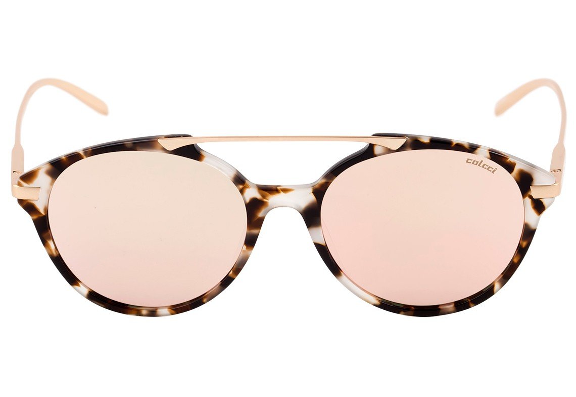 Óculos de Sol Colcci C0069 Marrom Mesclado Brilho E Dourado Fosco/ Rosé Espelhado