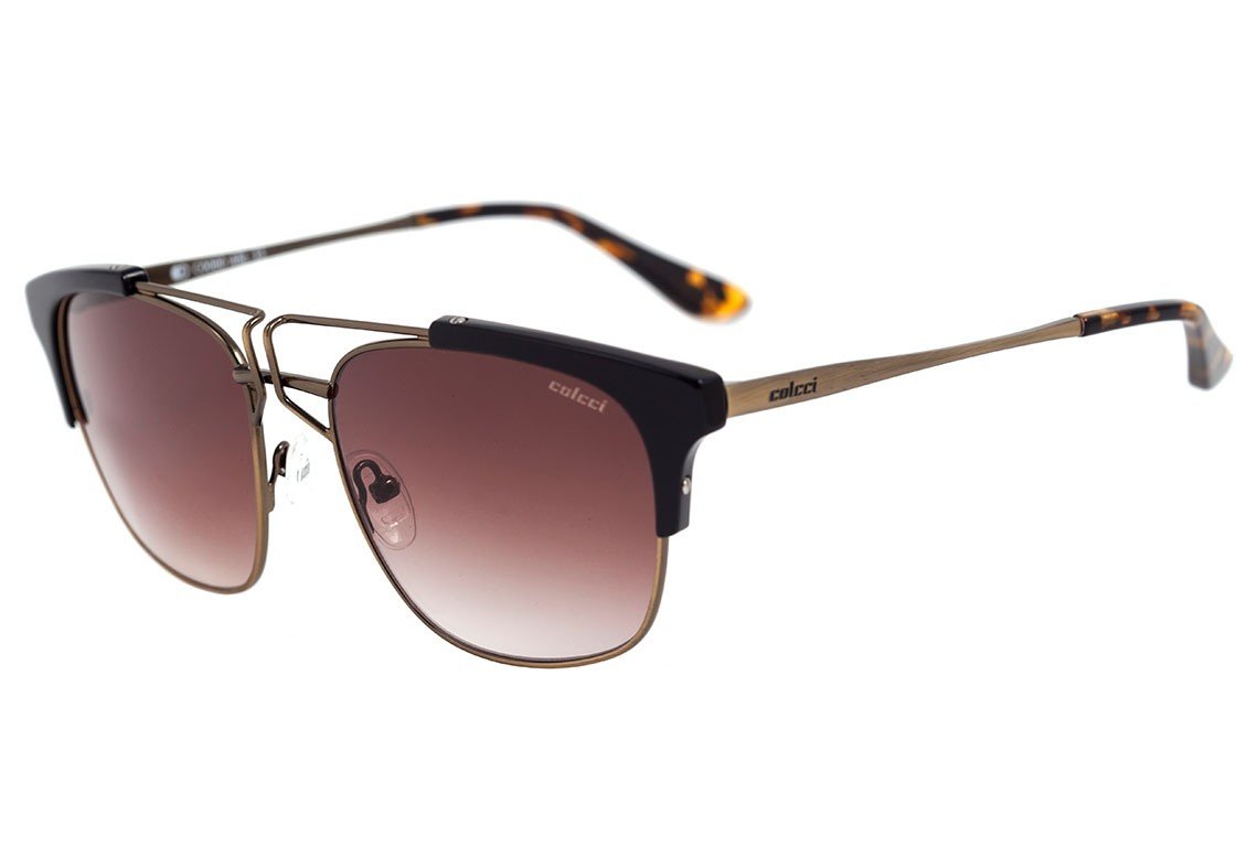 Óculos de Sol Colcci C0080 Preto E Dourado/ Marrom Degradê
