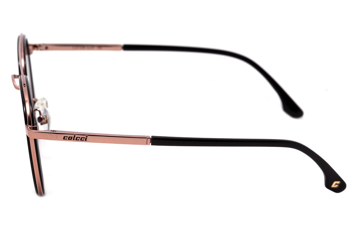 Óculos de Sol Colcci C0108 Rosê E Preto Brilho/ Rosê Espelhado Unico