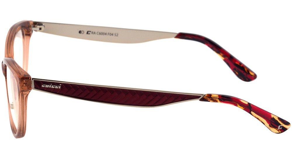 Óculos de Grau Colcci C6004 Marrom Translúcido e Dourado - 52 mm