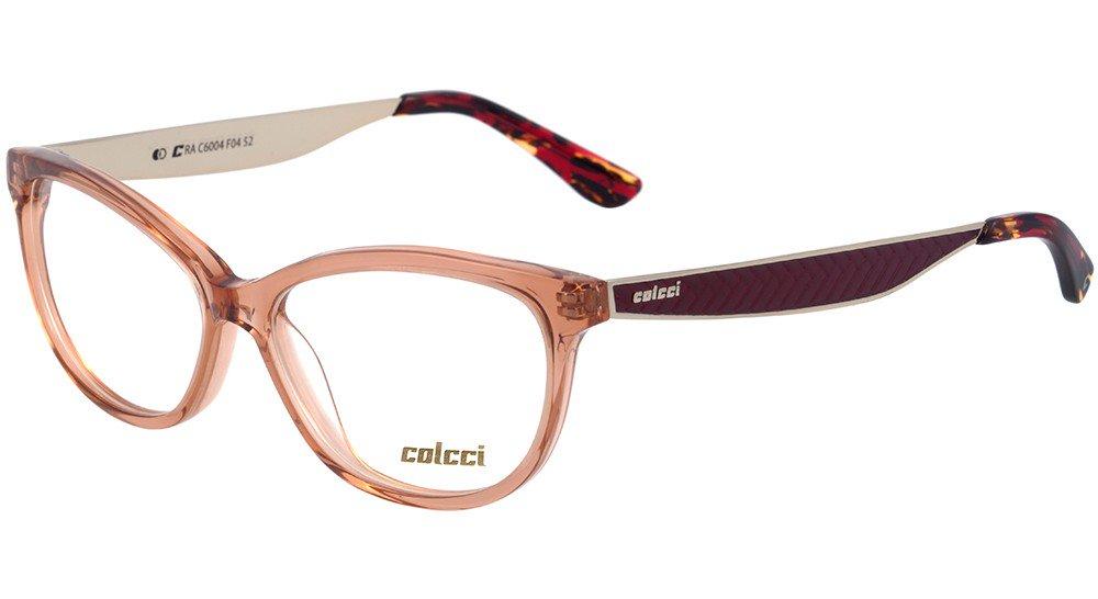 Óculos de Grau Colcci C6004 Marrom Translúcido e Dourado - 52 mm
