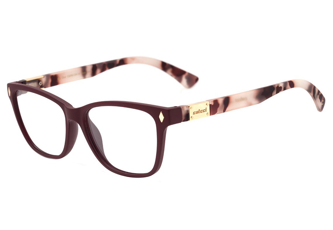 Óculos de Grau Colcci Cleo Vinho Fosco e Mesclado - 54 mm