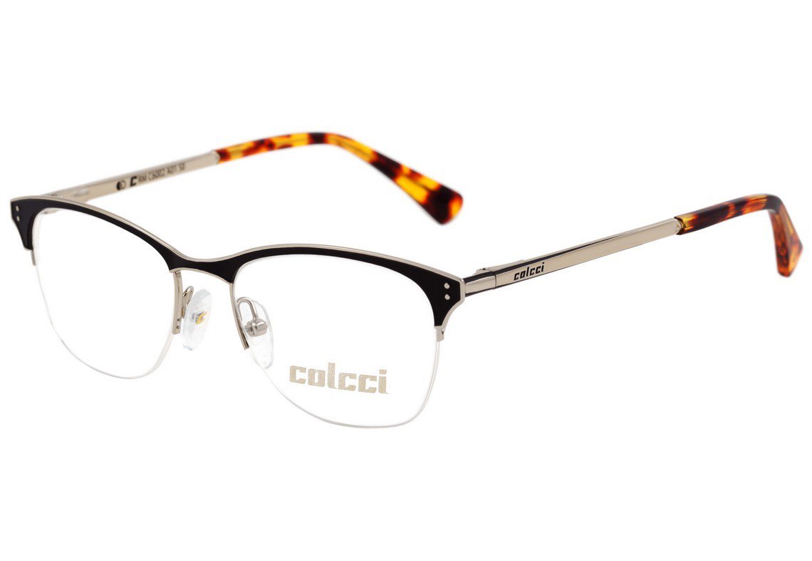 Óculos de Grau Colcci CRM 6002 Preto Fosco e Dourado - 50 mm