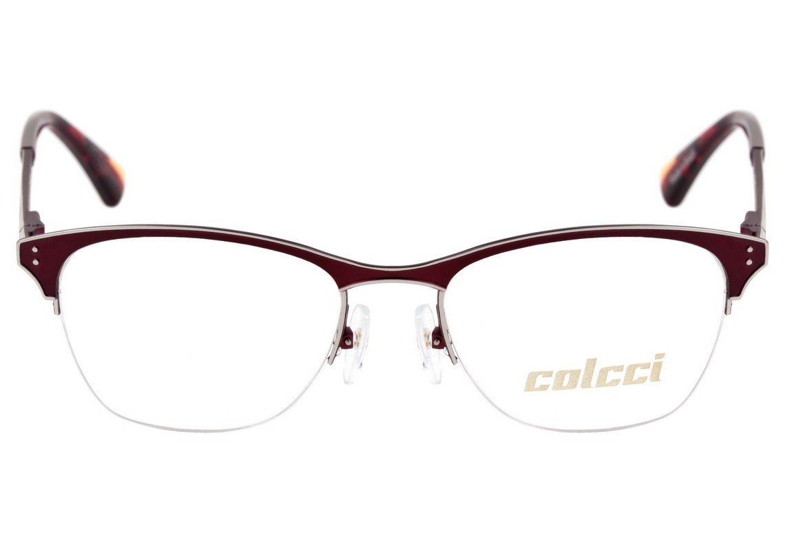 Óculos de Grau Colcci CRM 6002 Vinho Fosco e Prata - Lente 5,0 cm