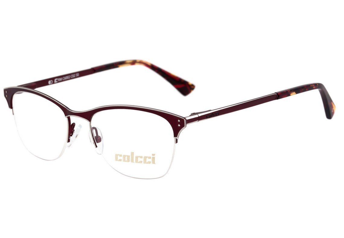 Óculos de Grau Colcci CRM 6002 Vinho Fosco e Prata - Lente 5,0 cm
