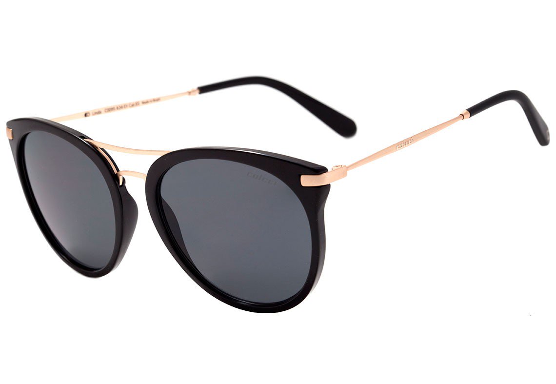 Óculos de Sol Colcci Linda Preto Brilho e Dourado Fosco / Preto