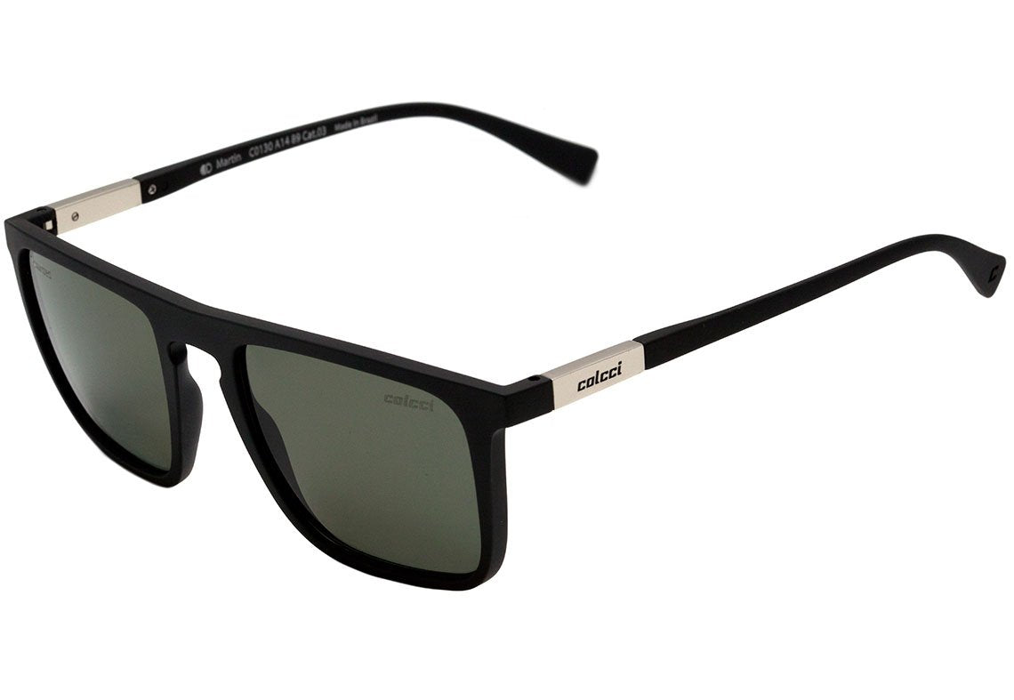 Óculos de Sol Colcci Martin Preto Fosco/ Verde G15 Polarizado Unico