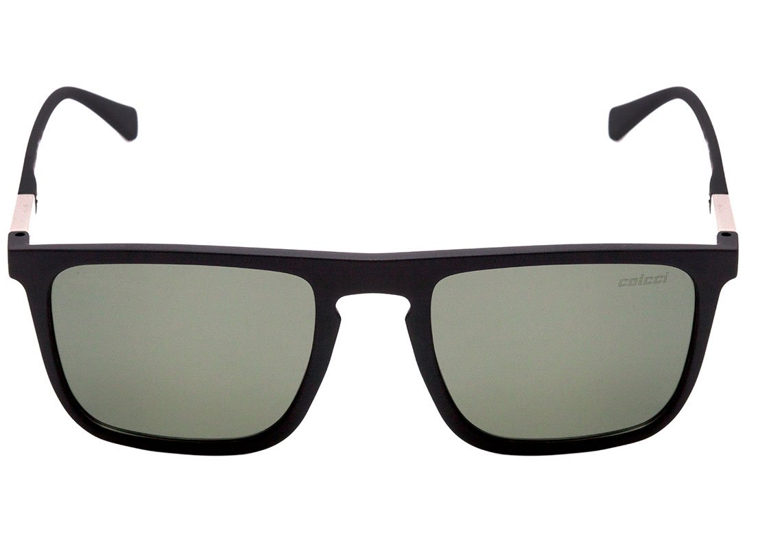 Óculos de Sol Colcci Martin Preto Fosco/ Verde G15 Polarizado Unico