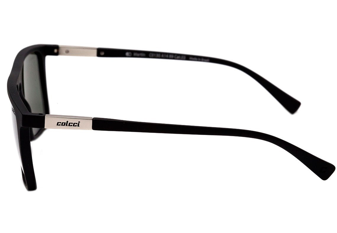 Óculos de Sol Colcci Martin Preto Fosco/ Verde G15 Polarizado Unico