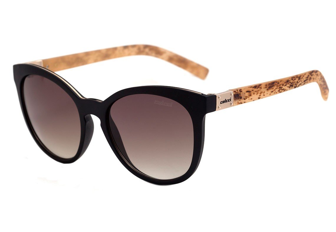 Óculos de Sol Colcci Nina Preto e Bege Fosco / Marrom Degradê - 54 mm