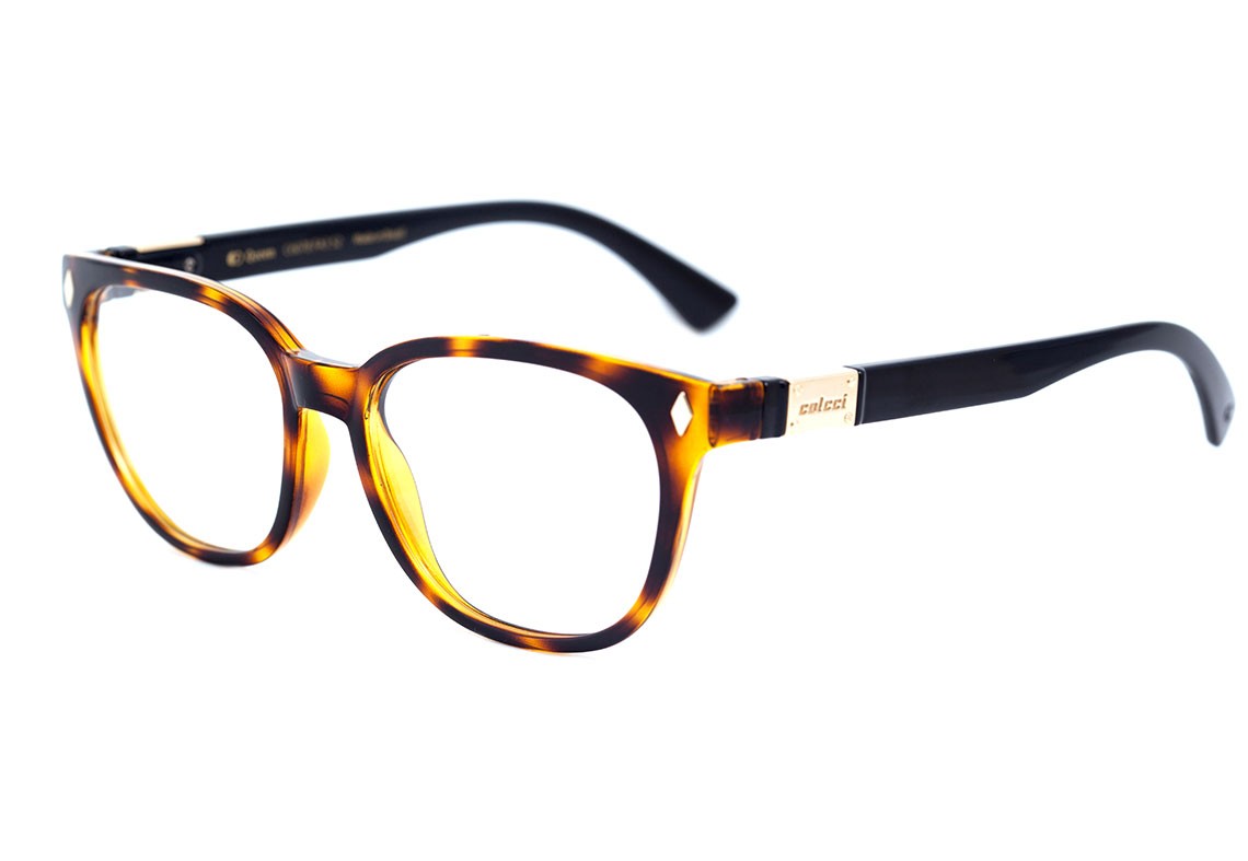 Óculos de Grau Colcci Queen AMARELO MESCLADO E PRETO BRILHO Lente 5,2 cm - Oculos Shop