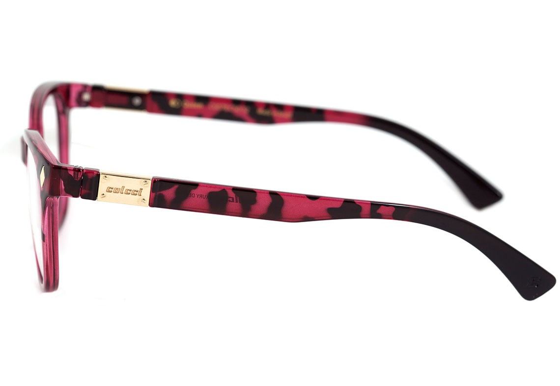 Óculos de Grau Colcci Queen Vinho e Preto Brilho - Lente 5,2 cm
