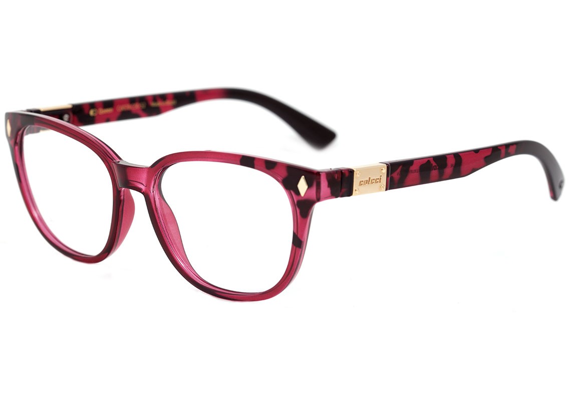 Óculos de Grau Colcci Queen Vinho e Preto Brilho - Lente 5,2 cm