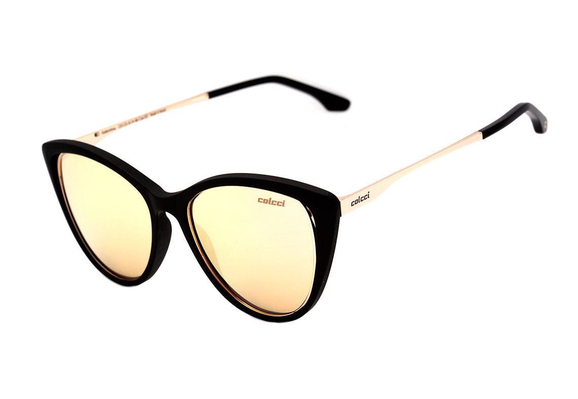 Óculos de Sol Colcci Valentina Preto Fosco / Rosê Espelhado Unico - Lente 5,2 cm