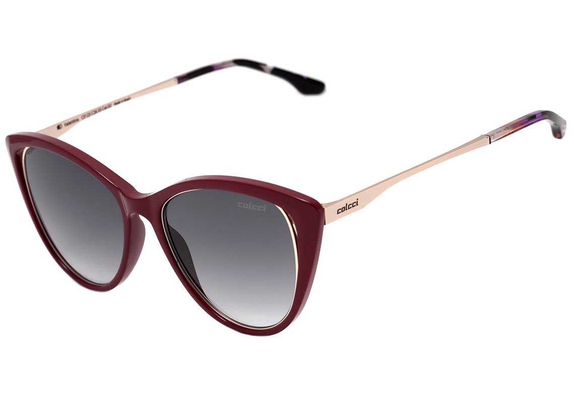 Óculos de Sol Colcci Valentina Vinho Brilho / Cinza Degradê - 52 mm