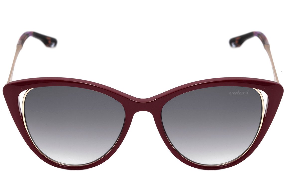 Óculos de Sol Colcci Valentina Vinho Brilho / Cinza Degradê - 52 mm