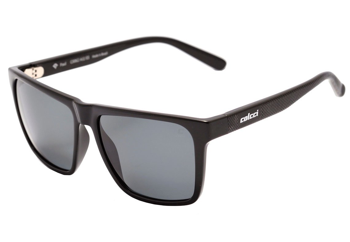 Colcci Paul Preto Brilho / Cinza Polarizado Unico - Lente 5,8 cm - Sol
