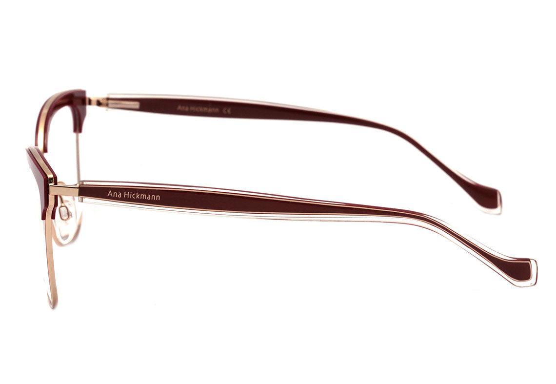 Ana Hickmann AH 1375 D01 Vinho e Dourado Brilho - Lente 5,4 cm